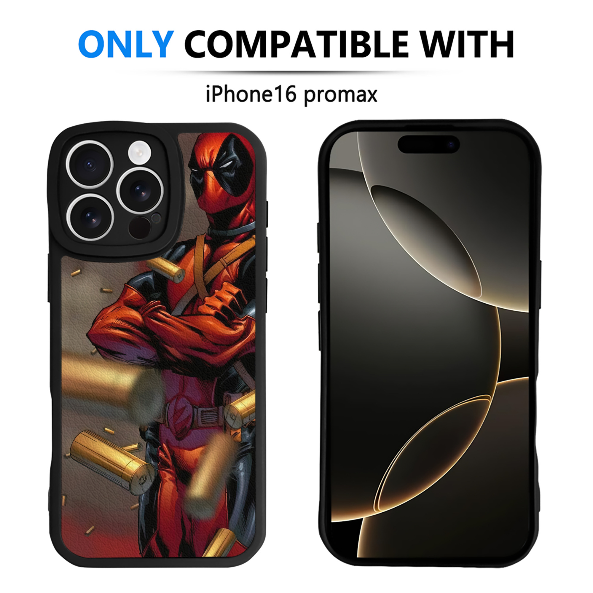 （画像用） Deadpool デッドプール 【iPhone 16シリーズ対応】シリコンスマホケース（レザー調） 材質：シリコン